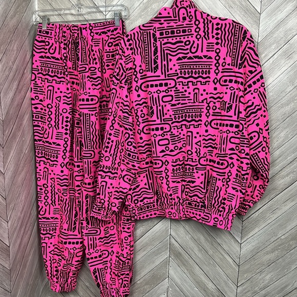 Vintage 80s / 90s Shell Shock Windbreaker Track Set - Rare Retro Tracksuit Large - Picture 4 of 10